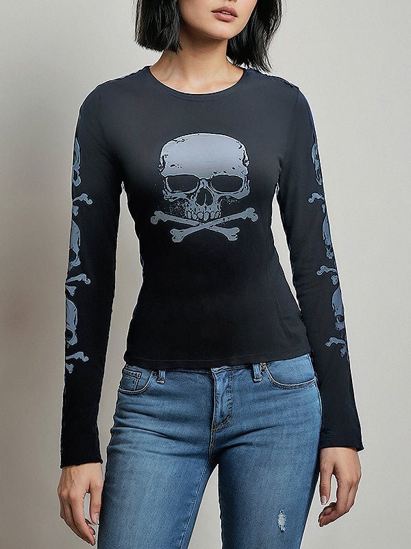 Women Punk Skull T - shirt - In Control Clothing