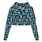 Womens Smiley Face Print Cropped Hoodie - In Control Clothing